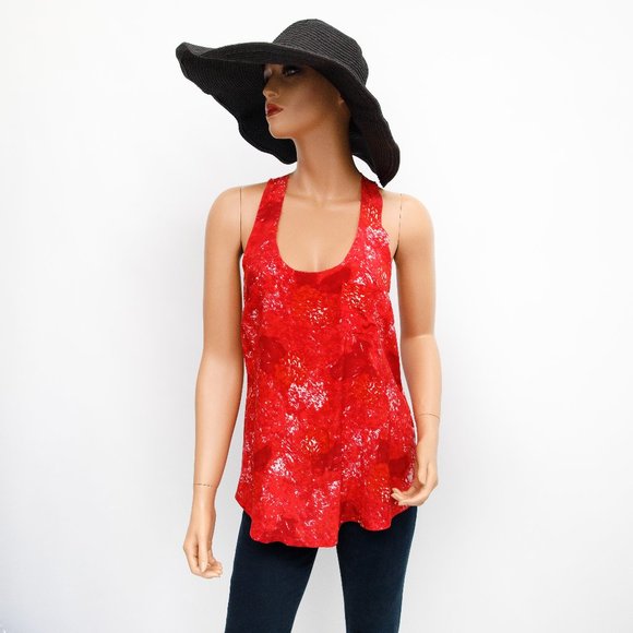 Joie Red Silk Racerback Tank XS - Picture 1 of 7
